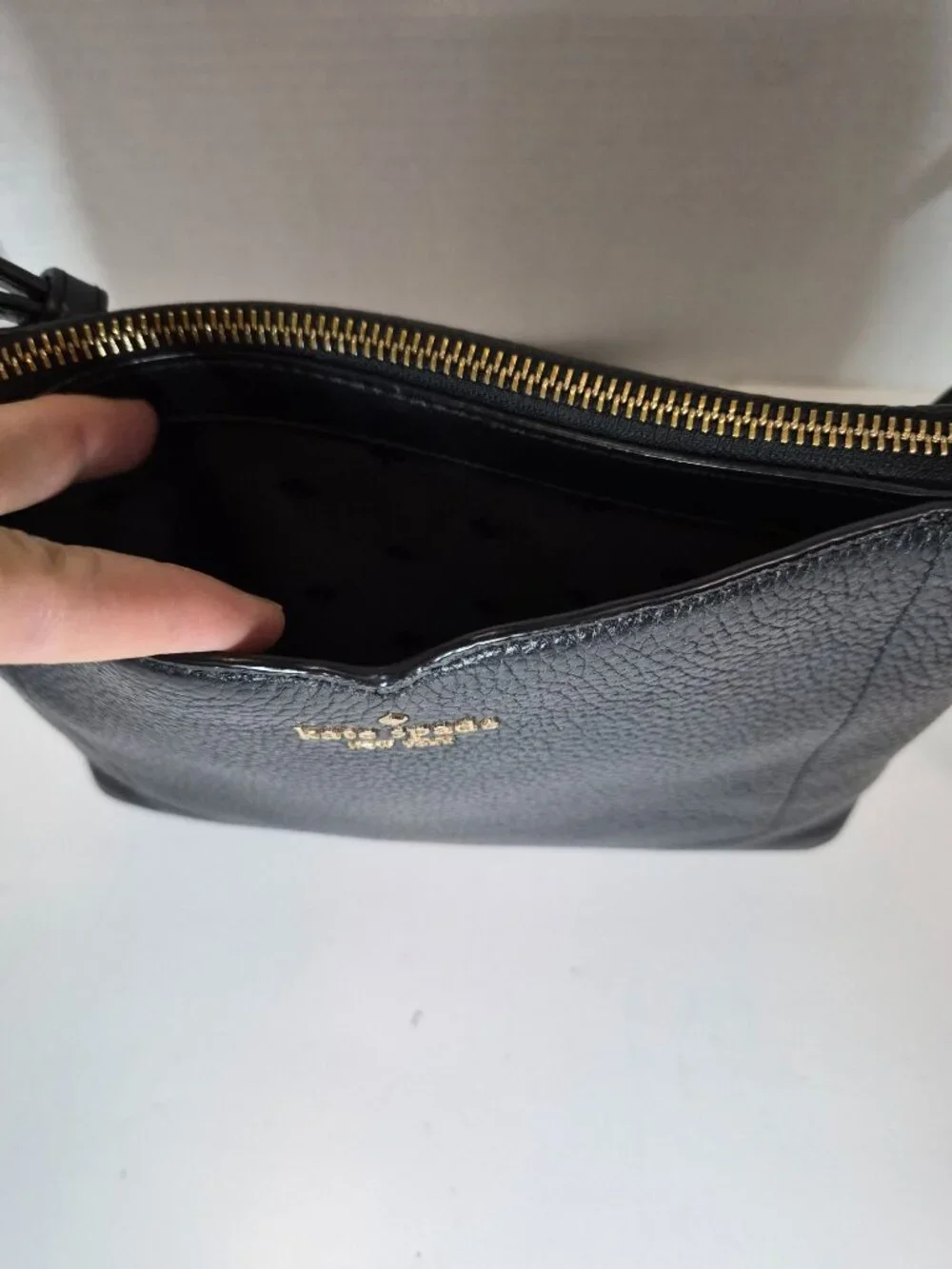 Kate Spade Black Pebbled Leather Shoulder Crossbody Designer City Casual Handbag